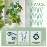 12 Pack Stackable Plant Trellis for Potted Plants, Garden Trellis Supports Peas, Ivy & Flowering Vines, Plastic Climbing Plant Support (Green)