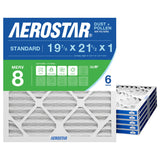Aerostar 19.875x21.5x1 MERV 8 Air Filter, 6 Count, ACTUAL SIZE (19.875 x 21.50 x 0.75), HVAC, Air Conditioning & Furnace Filter Captures Dust, Lint & Pollen (MPR 600 / FPR 5), Made in USA