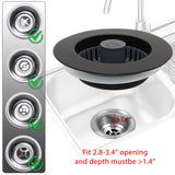 BAOLSLS 3 in 1 Kitchen Sink Stopper, Pop Up Kitchen Sink Drain Strainer, with an Extra Basket Strainer, Kitchen Sink Drain Stopper for US Standard 3-1/2 Inch, Brass Material Electroplate Black