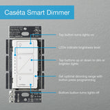 Lutron Caseta Original Smart Dimmer Switch, LED Dimmer Switch, 150W, Single-Pole/3-Way, No Neutral Required, Works with Alexa, Apple Home, Ring, & Google Home, PD-6WCL-WH, White