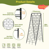 50"x17" A-Frame Cucumber Trellis for Raised Bed, Heavy Duty All-Metal Support for Climbing Plants, Cucumbers, Tomatoes & Beans, Easy Assembly, with Bonus Shears & Accessories, 1 Pack, Black, YOBAZAN