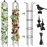 2PCS Garden Obelisk Trellis for Climbing Plants Outdoor, 6.2 ft Tall Trellis for Roses Clematis Jasmine Ivy Flower Light Climbing Vines Potted Plant Support, Patio, Yard