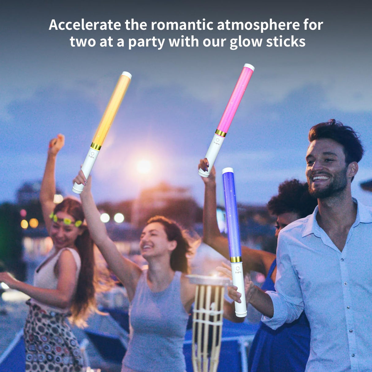 Bsgifts LED Glow Sticks 6 Pack, Reusable Light Up Toys 15 Colors Light Stick Bulk, Glow Party Supplies for Wedding, Birthday, Raves, Concert, Camping, New Year, Halloween, Christmas (with AAA Battery)