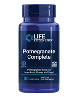 Life Extension Pomegranate Complete, Fruit Extract, Flower, Seed Oil Extract, Cardiovascular Health, antioxidant Support, superfood Supplement, Gluten Free, Non-GMO, 30 softgels