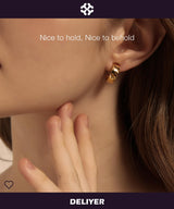 DELIYER Small Wide Huggie Hoop Earrings for Women Chunky Thick Gold Hoop Earrings Hypoallergenic Hoop Earrings Non Tarnish (Gold)