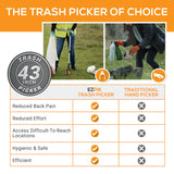 EZPIK Grabber Reacher Pro (43-inch), Premium Trash Picker with Comfortable Ergonomic Handle for Effortless Pickup of Trash, Litter & Small Debris, Ideal for Yard Work, Beach Cleanups & More