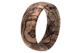 Groove Life Men's Silicone Ring, Breathable Wedding Band, Burled Walnut 10