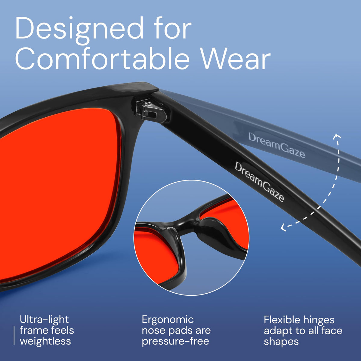 livho High Tech Blue Light Blocking Gaming Glasses - Red Lenses