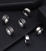 WAINIS 12Pcs Stainless Steel Vintage Signet Rings for Men