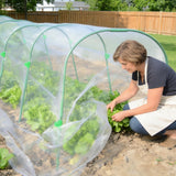 Garden Netting Kit for Raised Beds, Ultra Fine Garden Mesh Netting 8x20ft & 5 Sets Garden Hoops with Clips, Row Cover Net Protection Plant Covers Set for Greenhouse Vegetable Fruits Flowers Barrier