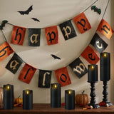Fo32won Flameless Flickering Candles with Remote Timer, Set of 6 Led Black Battery Operated Candles for Home Decor Xmas Halloween (D3 x H3 3" 4" 5" 6" 7")