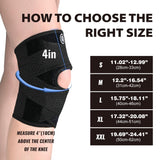 Knee Brace with Side Stabilizers for Knee Pain, Adjustable Knee Support for Meniscus Tear ACL MCL Arthritis Injury Recovery, Breathable Knee Wrap for Men & Women, Workout, Sports (Black, X-Large)