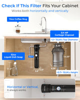 Waterdrop 15UA Under Sink Water Filter System, 2 Years, Reduces Lead, Chlorine, Bad Taste & Odor, Under Counter Water Filter Direct Connect to Kitchen Faucet, NSF/ANSI 42 Certified, USA Tech