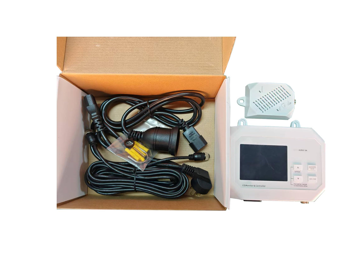YFYIQI CO2 Controller Digital CO2 Controller with CO2 Measurement Range 0-9999ppm Display Resolution 1ppm CO2 Repeatability 10ppm Warm-up Time <20s External Sensor Mode Conversion