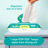 Pampers Baby Wipes, Sensitive, Water Based Wipe, Clinically Proven, Hypoallergenic, and Unscented for Babies, 1008 Wipes Total (12 Flip-Top Packs)
