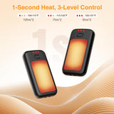 Hand Warmers, 2 Pack 6000mAh Rechargeable Hand Warmer, Pocket Heating Electric Hot Hands Handwarmers, Camping Hunting Gear, Gifts for Women, Men, Christmas, Golf, Portable Outdoor Heater (Black)