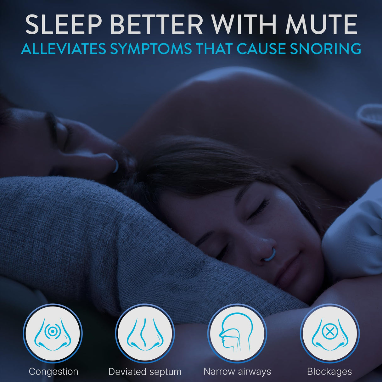 Mute by Rhinomed Nasal Dilator for Snore Reduction | Small 3pk | Increase Airflow | Anti Snoring Devices | Nasal Dilators for Sleeping | Internal Nasal Dilator | Snoring Solution | Transparent