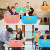 Colorful 24-Pack Desk Dividers for Students, Durable Plastic Study Carrel Divider, Easy to Clean Privacy Classroom Shield Folder Boards for Student Desk Pink Orange Blue Green