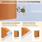 Ravinte 60 Pack (30 Pairs) 1/2 Inch Overlay Soft Close Hinges for Kitchen Cabinets - Satin Nickel Hidden Concealed Hinge, Stainless Steel, Self Closing