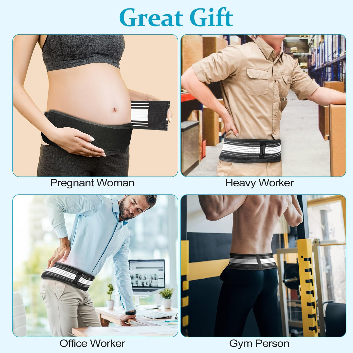 Zekeson Back Brace for Lower Back Pain, Si Belt, Sciatic Nerve, Relief for Sciatica, Hip, Spine Pain, Pelvic, Sacroiliac Belt-Breathable & Adjustable Lumbar for Women and Men