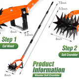 Walensee Rotary Cultivator Garden Tool, 2-in-1 Hand Tiller & Weeder