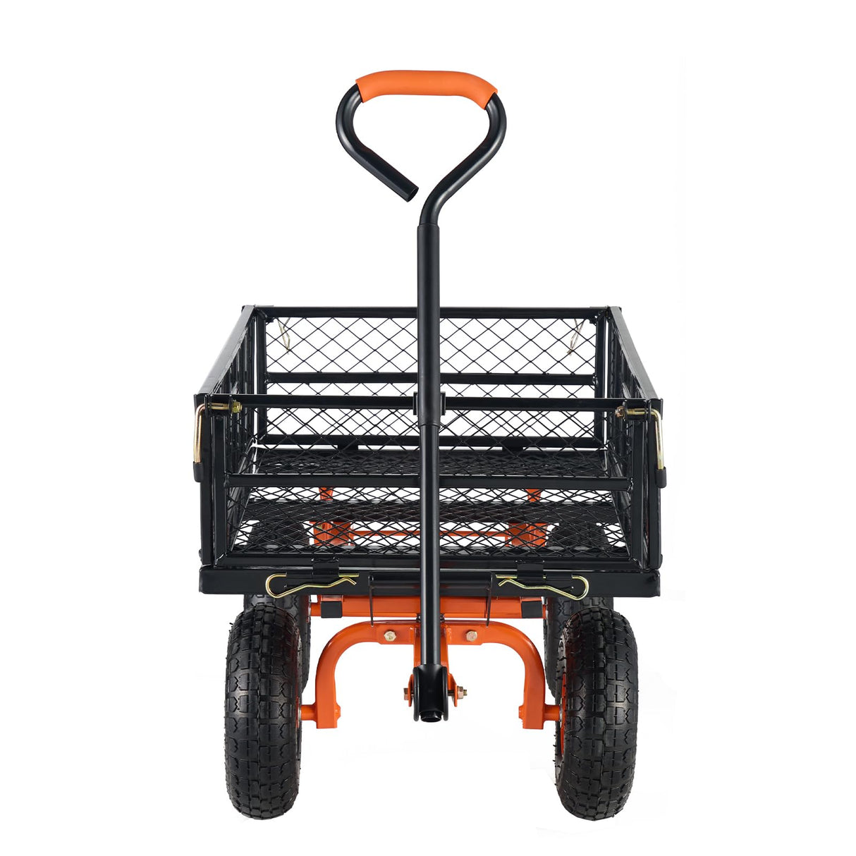 VEVOR 880lbs Steel Garden Dump Cart Utility Wagon, Heavy Duty Yard Dump Wagon Cart with Removable Sides, Pullable Handle, Utility Liner, 10in All Terrain Wheels