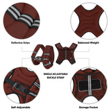 APEXUP Weighted Vest with 5lbs/10lbs/15lbs/20lbs/25lbs/30lbs Weights and Reflective Stripe, Weight Vest Men Women for Workout, Strength Training, Running (Claret, 10lbs)