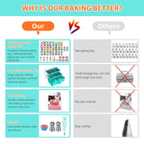 Cake Decorating Supplies Tools Kit: 358 pcs Baking Accessories with Storage Case - Piping Bags and Icing Tips Set - Puffs Christmas Cookie Cutters Cupcake Set for Beginners or Professional, Mint Green