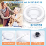 LOKFEHRE Large Portable Inflatable Hair Washing Basin for Bedridden - Wash Hair in Bed with Inflatable Shampoo Bowl.For Elderly,Disabled,Injured,Ideal Inflatable Sink for Locs Detox (Pure white)