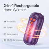 DeeKom Rechargeable Hand Warmers 2 Pack, 6000mAh Electric Hand Warmer Rechargeable, 2 in 1 Portable Hand Warmers with AI Smart Chips, Outdoor, Hunting, Camping for Family for Christmas