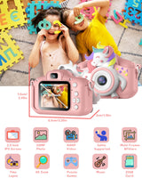 Kids Camera for 3-8 Years Old Toddlers Childrens Boys Girls Selfie Camera 20 MP HD 1080P IPS Screen Dual Digital Toy Camera for Kids Christmas Birthday Gifts with 32Gb Card