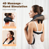 KNQZE Neck Massager with Heat, Deep Tissue 4D Expert Kneading Massager, Shiatsu Neck and Shoulder Massage Pillow for Trapezius, Back and Leg Pain Relief, FSA/HSA Eligible, Gifts for Mom Dad