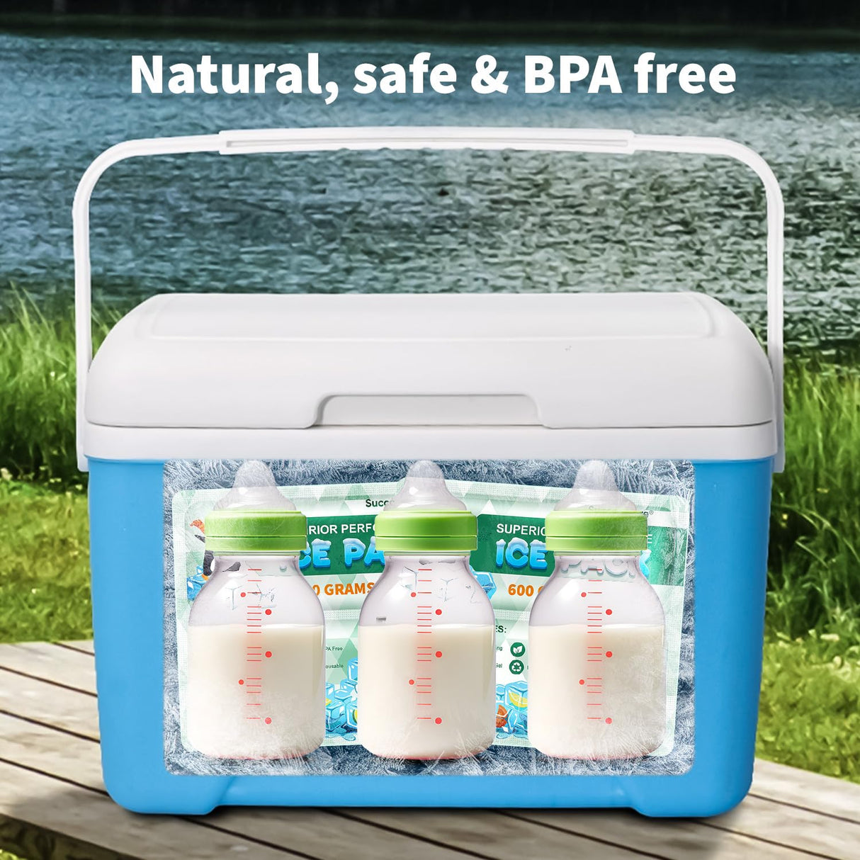 SuccorWare 5 Packs Reusable Ice Packs for Lunch Boxes - 12+ Hour Cooling Ice Gel Pack for Camping, Beach, Office - Ice Packs for Cooler Bag, Cooler Backpacks (600 Grams)
