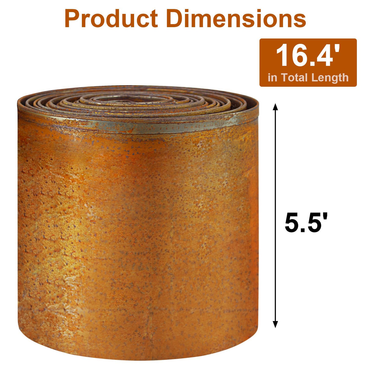 Meyoppm 32.8ft Cor-Ten Steel Landscape Edging, 5.5" H Garden Edging Border