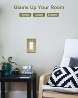 TREEWELL 4-Pack Decorator Cover Plate, Antique Brass Decorative Switch Plates and Outlet Covers, Durable Zinc Alloy Wall Plates for Electrical Outlets, Receptacle, GFCI Outlet, Dimmer Switch