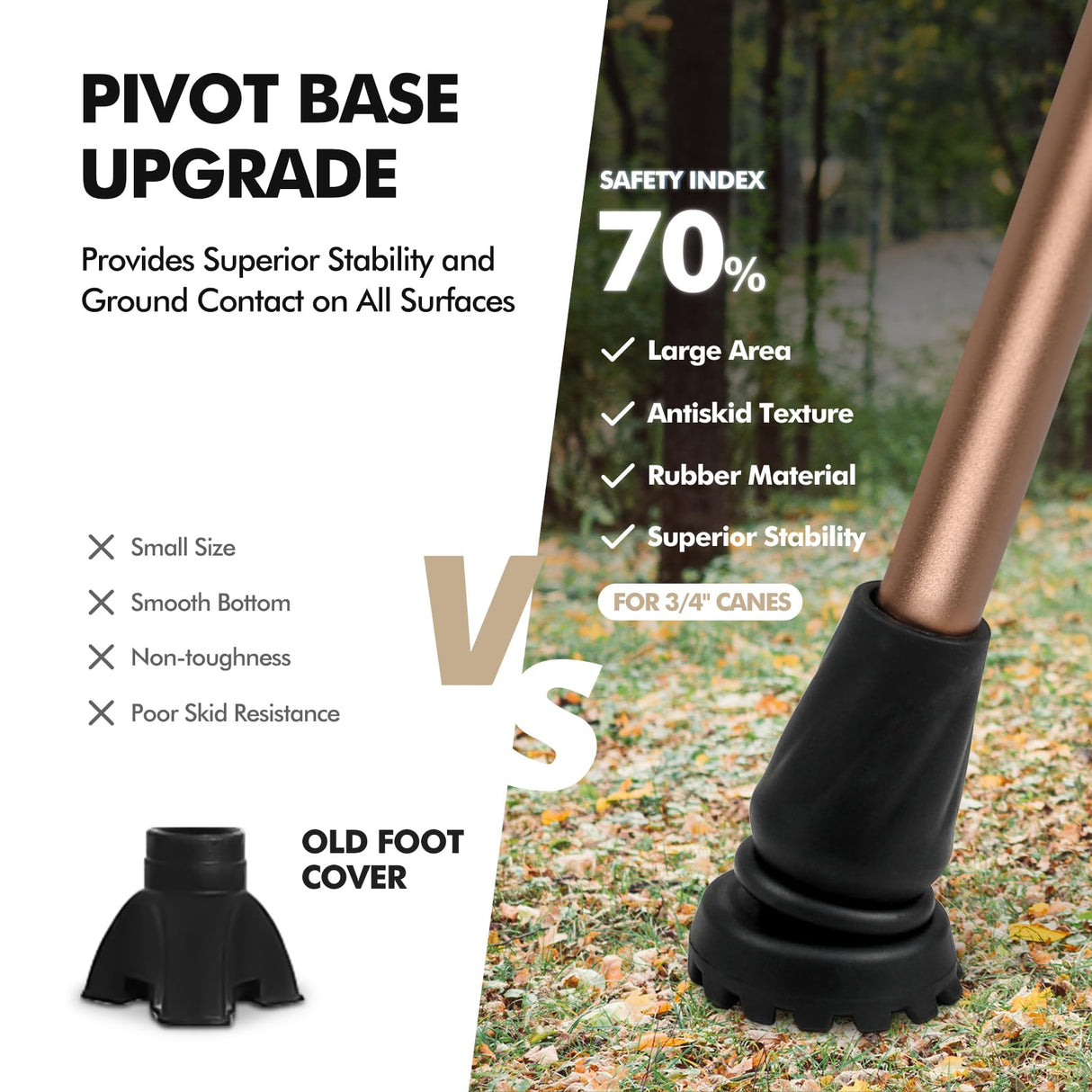 GPTCAMP Walking Cane and Walking Stick for Men Women,Lightweight Folding Canes with Offset Soft CushionedHandle,Adjustable&Collapsible,Mobility & Leg Surgery Recovery(Brown)