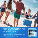 Jumbo Reusable Ice Packs for Cooler with Handle (4 Pack) Long Lasting Coolness, BPA Free, Freezer Packs for Extended Cooling | Cooler Ice Packs for Camping, Fishing, Hiking, Beach