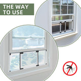 FLYZZZ Adjustable Sliding Window Screen, 2 Ways Aluminum Frame Expandable Window Screen (15.74 ''h x21-40''w)or Convert to Vertical (21.65"h x 15-28"w), B