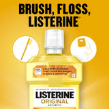 Listerine Original Antiseptic Oral Care Mouthwash to Kill 99.9% of Germs That Cause Bad Breath, Plaque and Gingivitis, ADA-Accepted Mouthwash, Original Flavored Oral Rinse, 1.5 L, 6 Pack