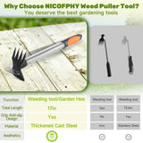 2 in 1 Manual Weeding Rake and Garden Hoe for Yard Lawn Patio Garden