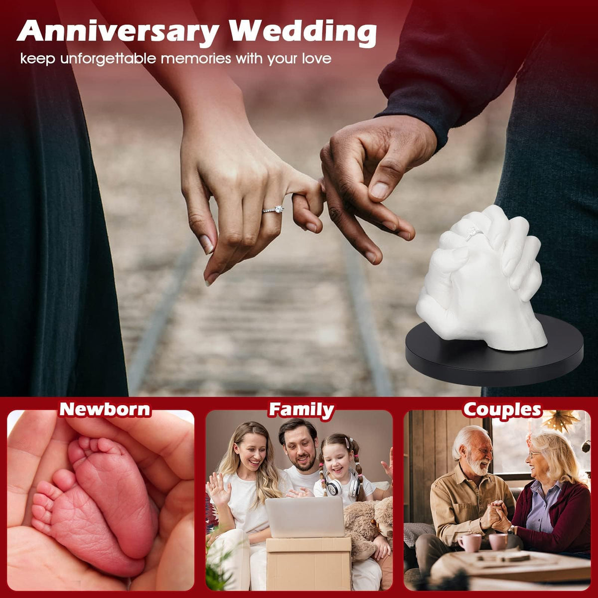 LTDSOAR Hand Casting Kit for Couples & Family with Practice Kit with Base