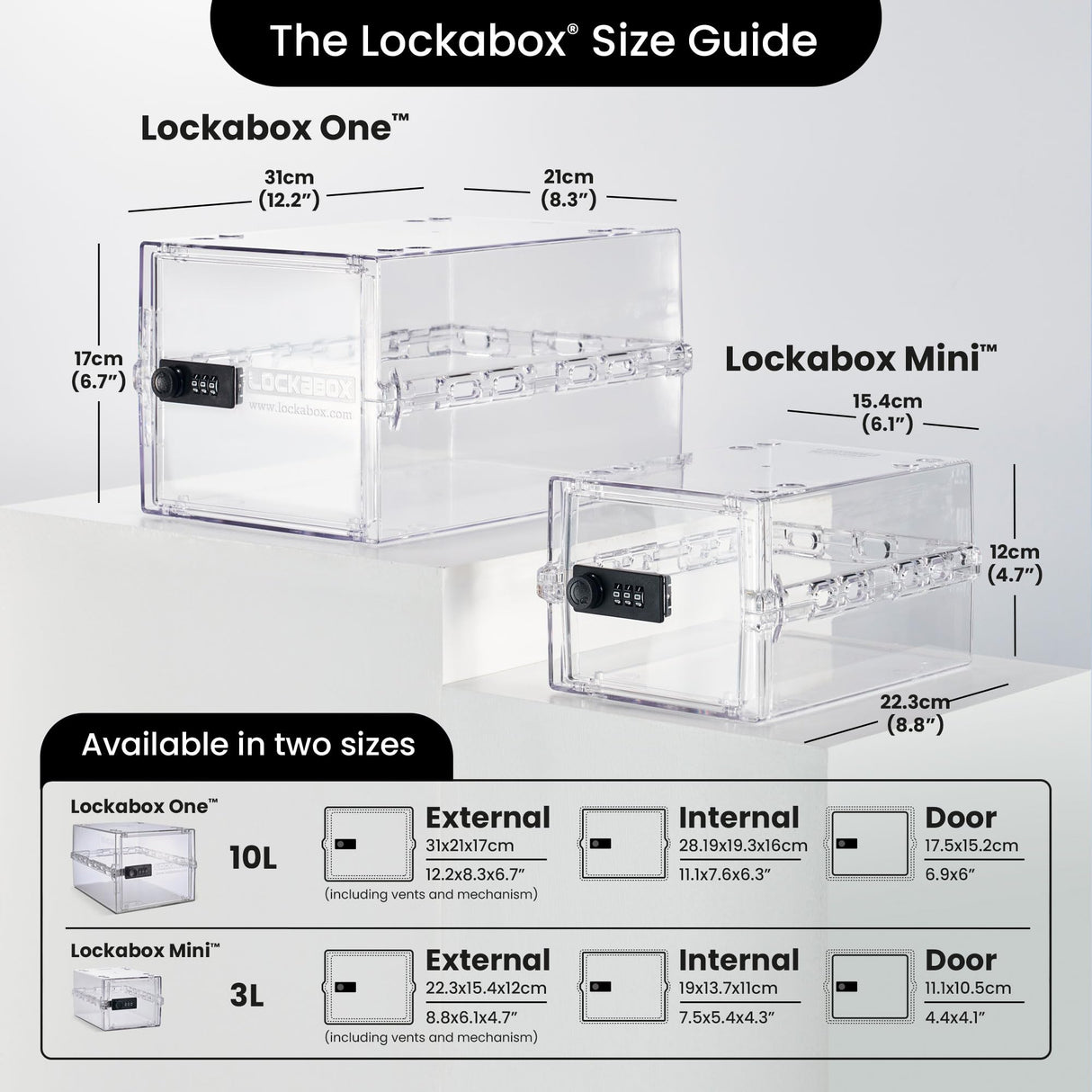 Lockabox One™ | Premium Medicine Lock Box | Medium Medication Lock Box With Code For Medicines, Vitamins & Supplements | External Size 12 x 8 x 6.6 inches (Light Medi Green)