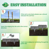 YIGMAW 2026 New Edging for Landscaping - Garden Edging Border-4 in Tall-Plastic Stone Effect for DIY Landscape,Lawn&Flower Bed (Gray, 40 Pcs)