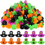 Junkin 100 Pcs Halloween Rubber Ducks Bulk Mini Rubber Ducks Small Duck in Bulk Gift for Halloweens Party Favors Toys (Halloween Duck)