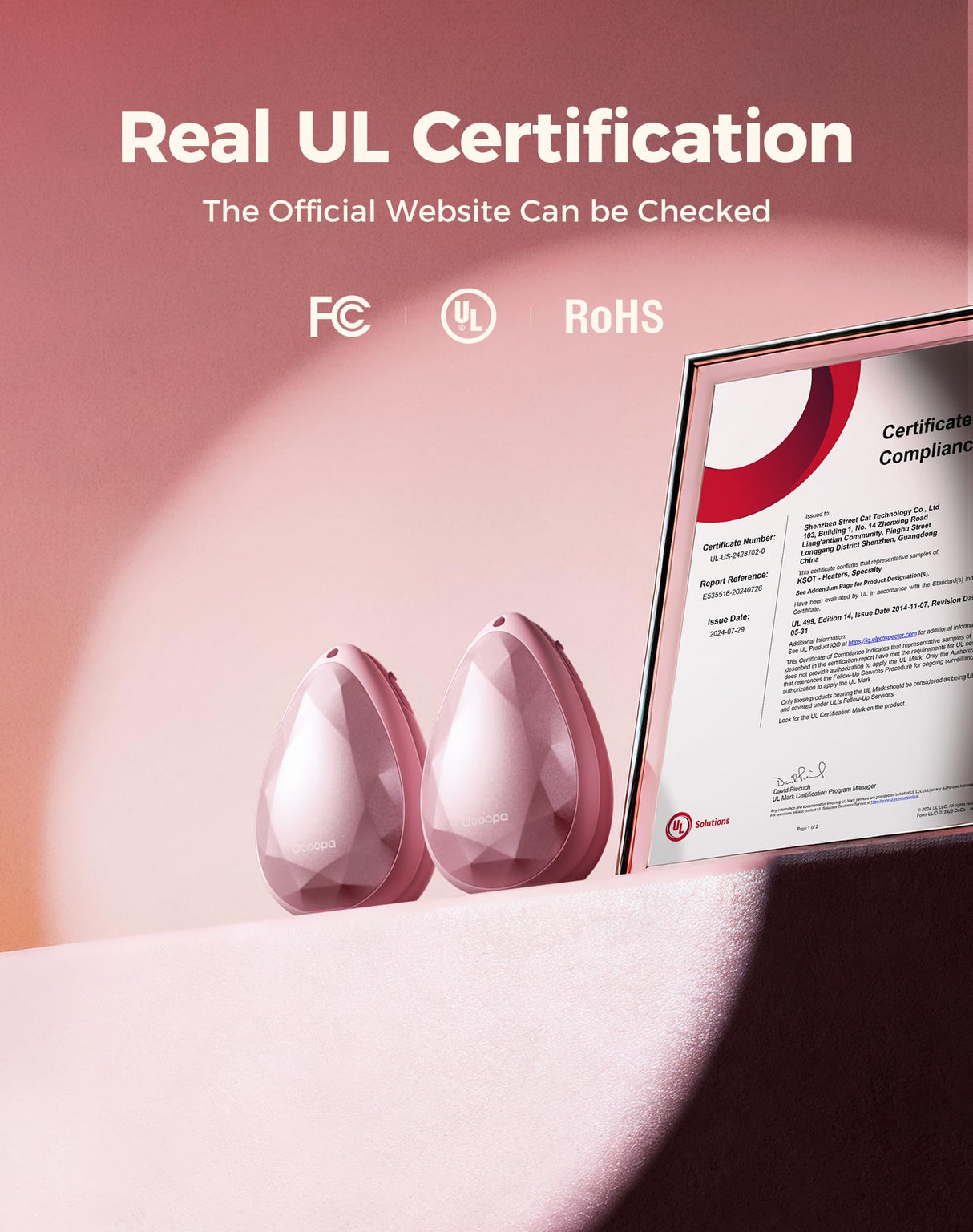 OCOOPA Women Rechargeable Hand Warmers 2 Pack, Portable, Stylish, Diamond-Shape Magnetic Electric Handwarmer, Reusable Pocket Heater, 2025 Tech Gifts for Christmas, Raynaud, Hiking, Camping, UT4 Rare