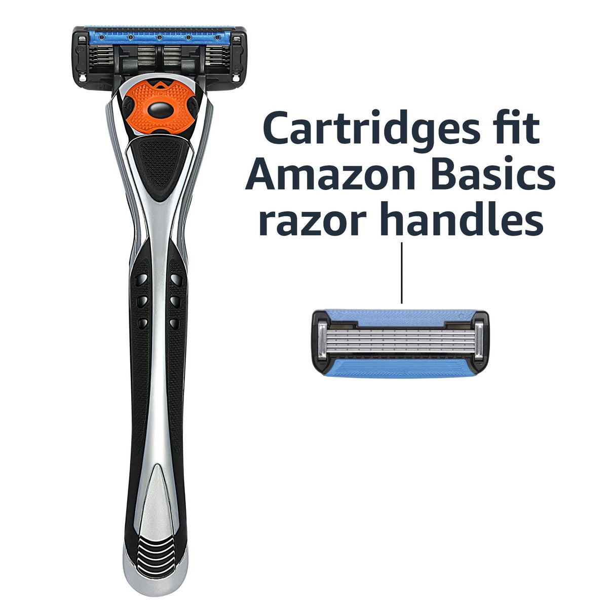 Amazon Essentials 5-Blade Razor Refills for Men with Dual Lubrication and Precision Beard Trimmer, 12 Cartridges (Fits Amazon Essentials Razor Handles only) (Previously Amazon Basics)