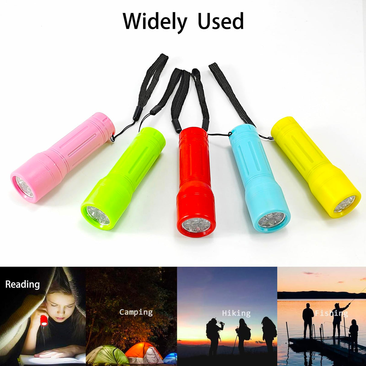 Hilngav 50 Pack 9-LED Mini Flashlight Bulk, Small Multicolor Flashlights with Lanyard, Batteries Included, for Hurricane Supplies Party Favors, Christmas Gifts Stocking Stuffer