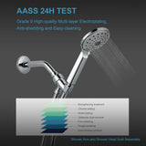 OFFO Shower Head Holder All Metal for Handheld Shower Head, Adjustable Shower Arm Mount with Solid Brass Pivot Ball, 1/2 in IPS Female Inlet and Male Outlet, Chrome