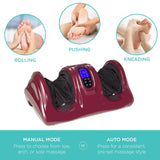Best Choice Products Shiatsu Foot Massager for Pain Relief, Plantar Fasciitis, Neuropathy, Blood Circulation, Remote Control w/Compact Design - Burgundy