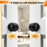 Probrico Bathroom Door Knobs, 10 Pack Interior Door Handles Privacy Function, Keyless Doorknob for Bedroom Bath, Matte Black Finish Door Knob with Solid Latch